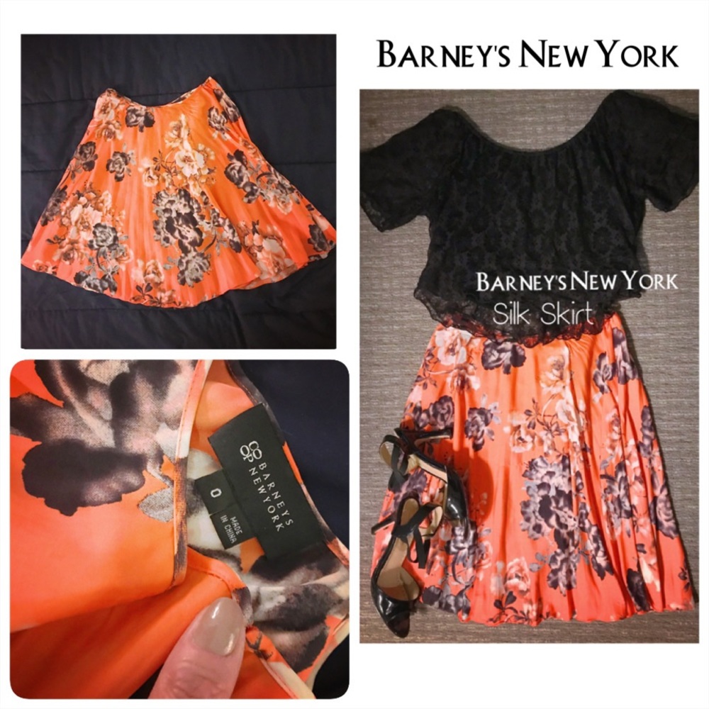⬇️Price Drop!⬇️🙀 👠Barneys New York 💯Silk Pleated Skirt👠